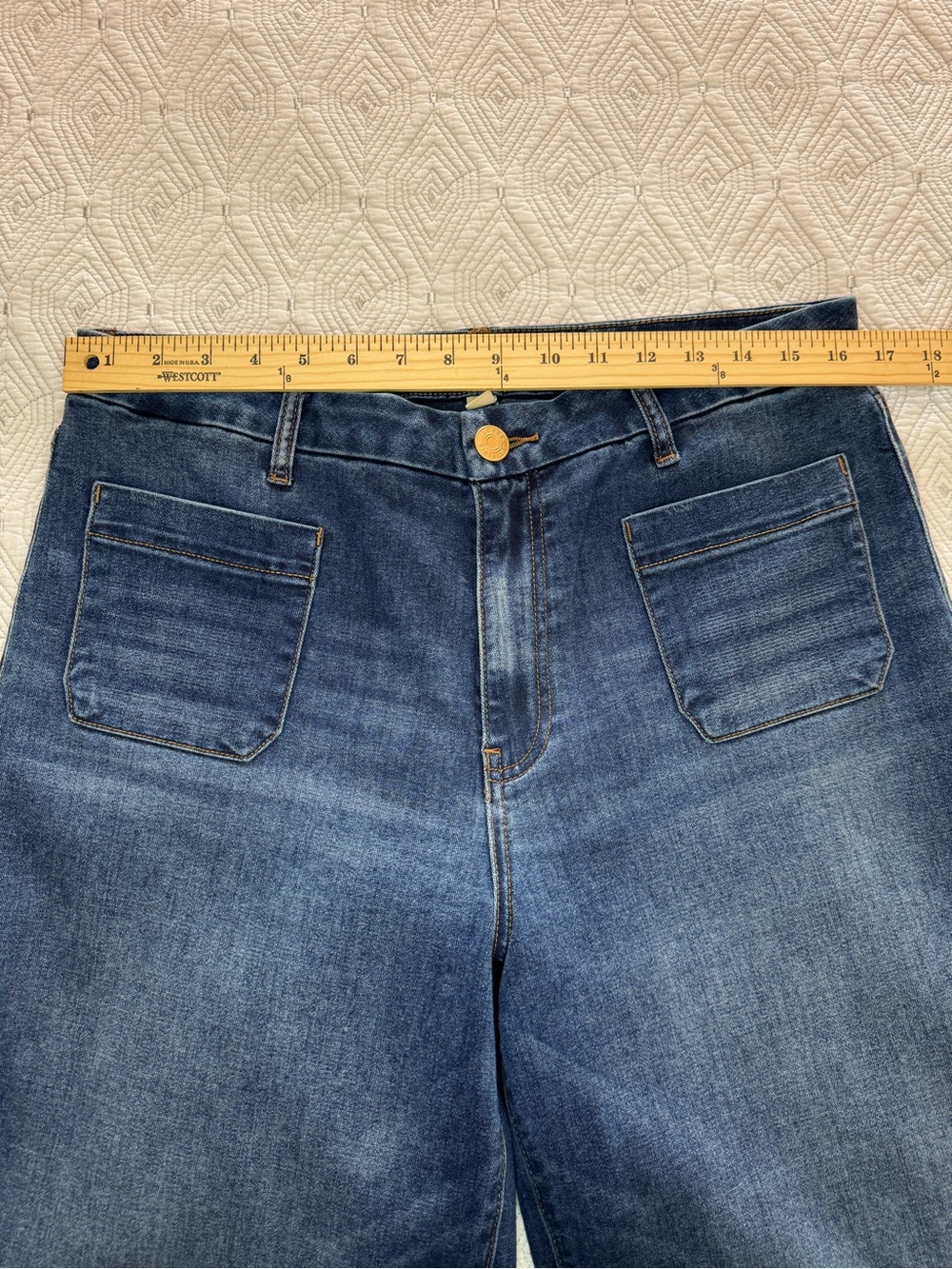 KUT from the Kloth Women's Meg High Rise Wide Leg Patch Pockets Jeans Size 12 - Picture 10 of 15
